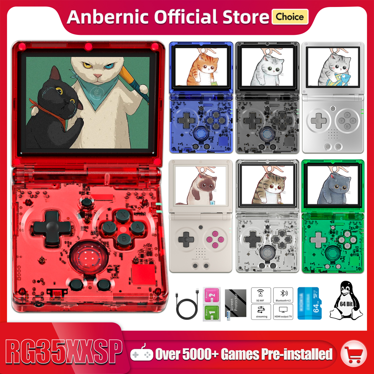 Gaming Console Anbernic - ANBERNIC NEW RG35XXSP Flip Handheld Game