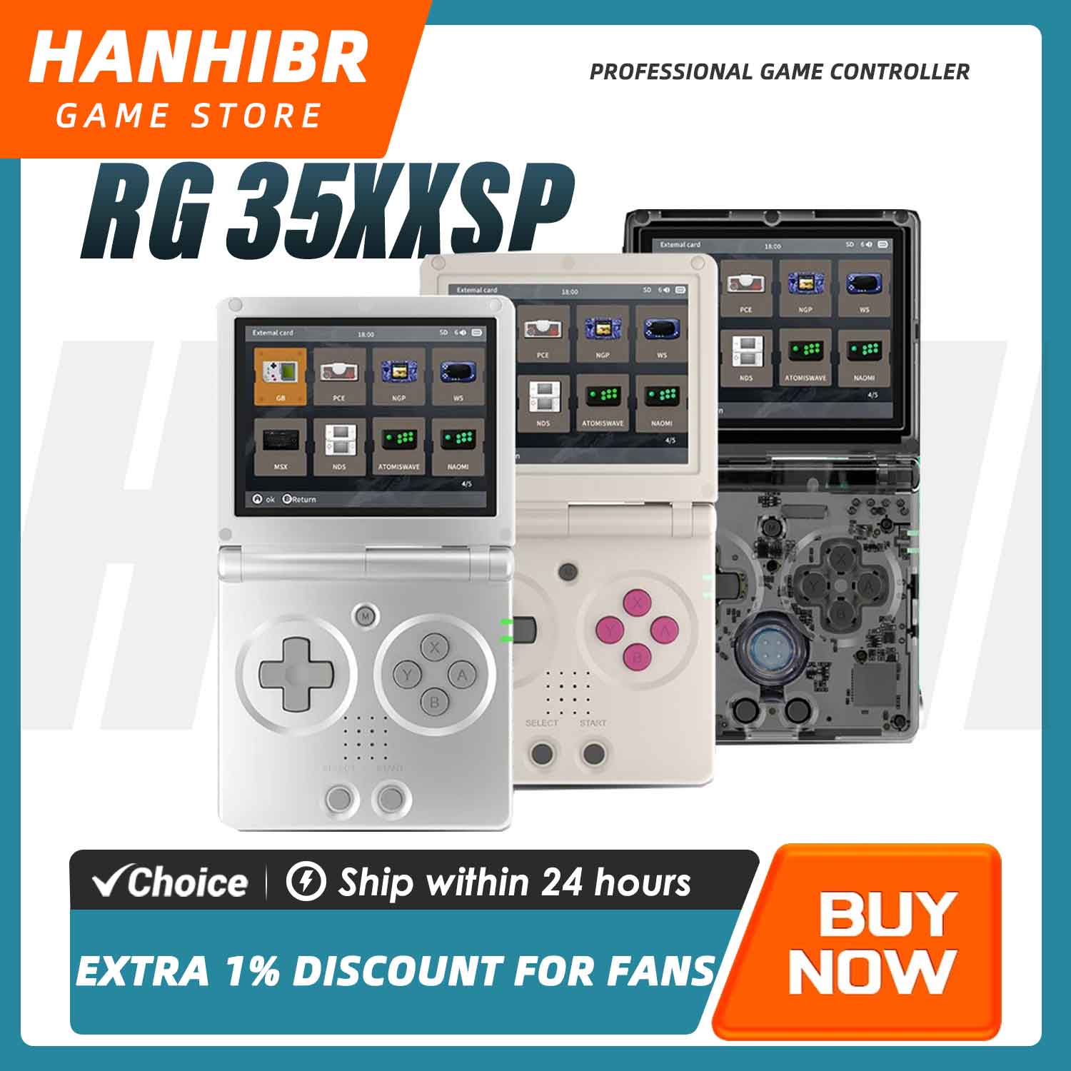 ANBERNIC RG35XXSP Portable Fli - Gaming Console Under 5000 avaliação e preço