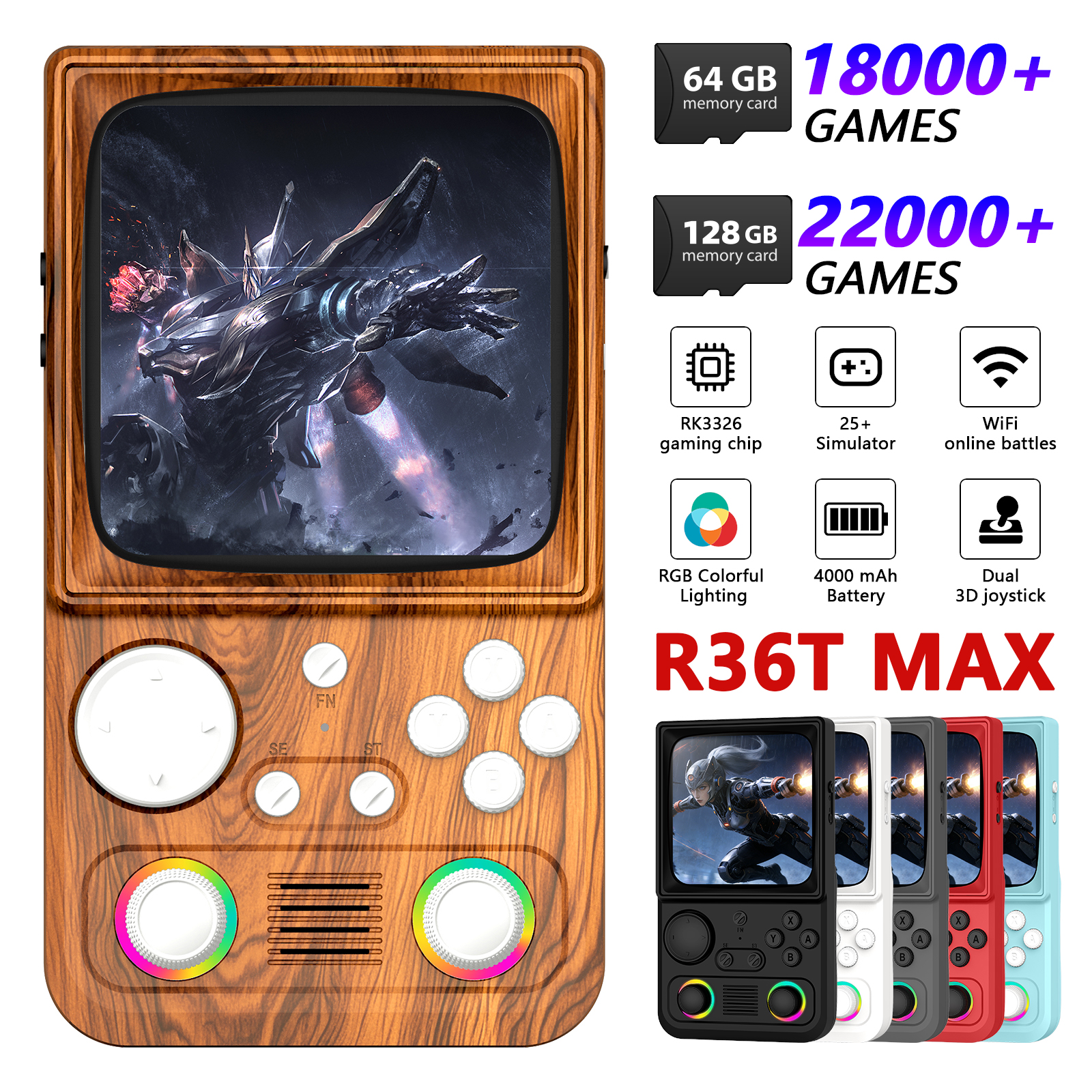 R36T MAX Retro Handheld Game C - Gaming Console R36 avaliação e preço