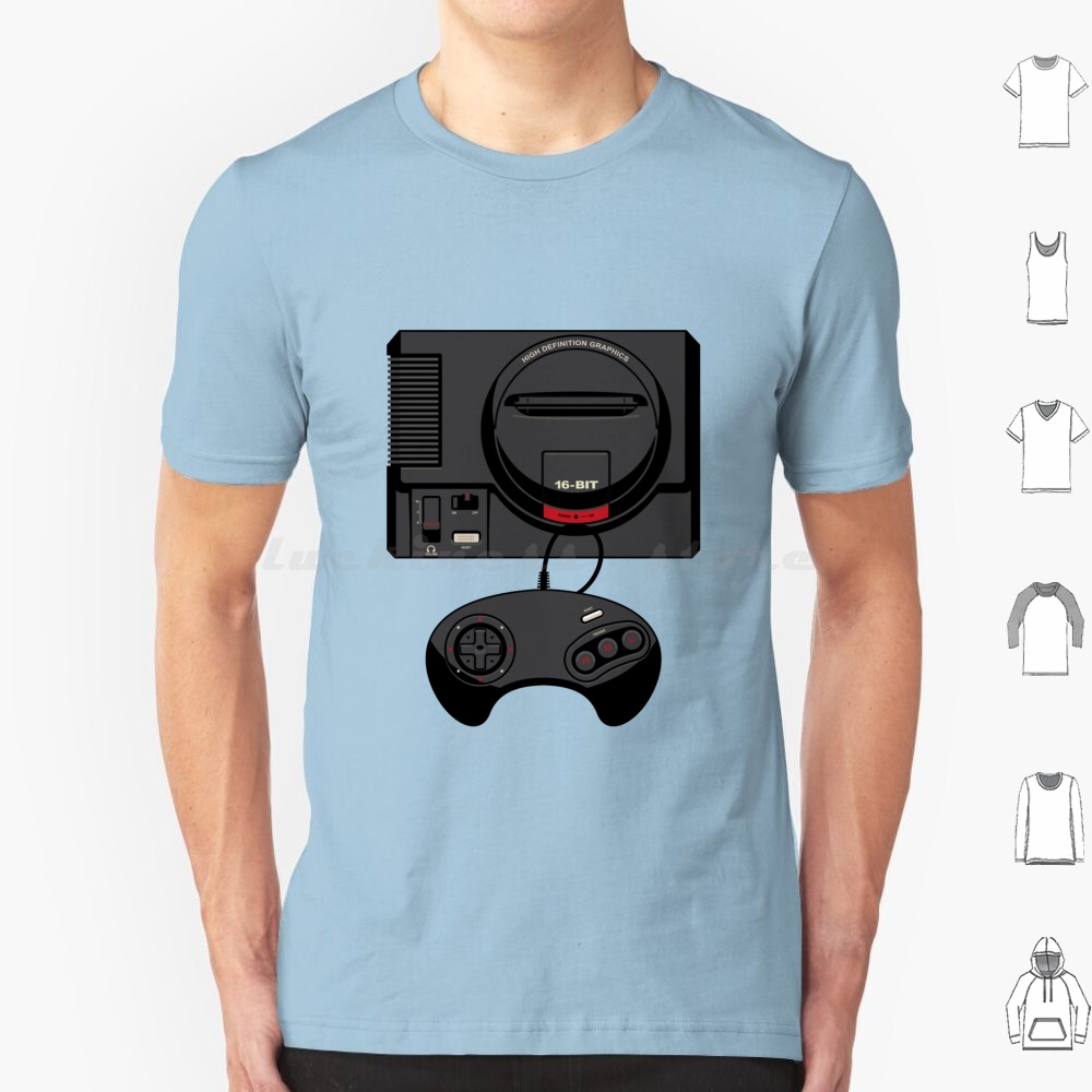 Retro Black 16-Bit T Shirt Men - Gaming Console Genesis avaliação e preço